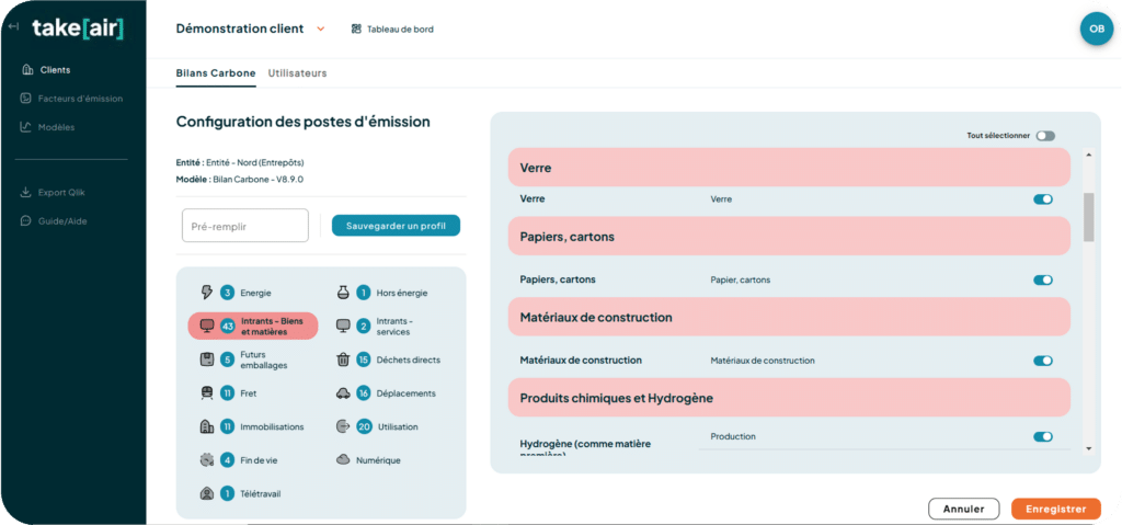 postes d'émission bilan carbone 2
